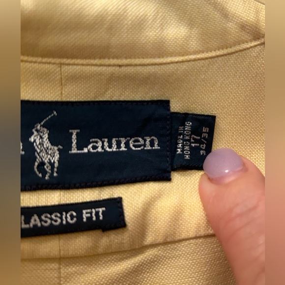 Ralph Lauren men’s button down in Yellow, 17  34/35 - Picture 4 of 4